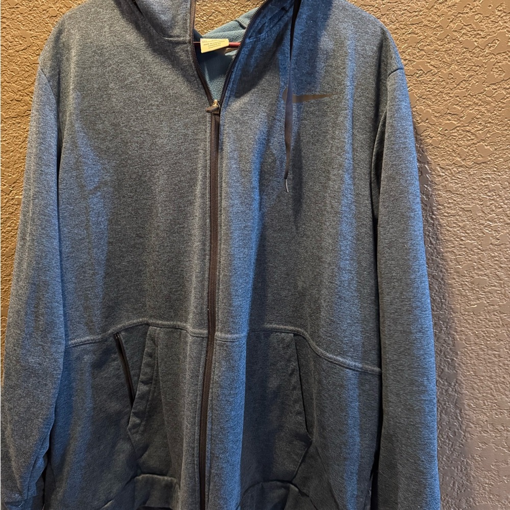 Nike Men's Blue Zip-Up Sweater